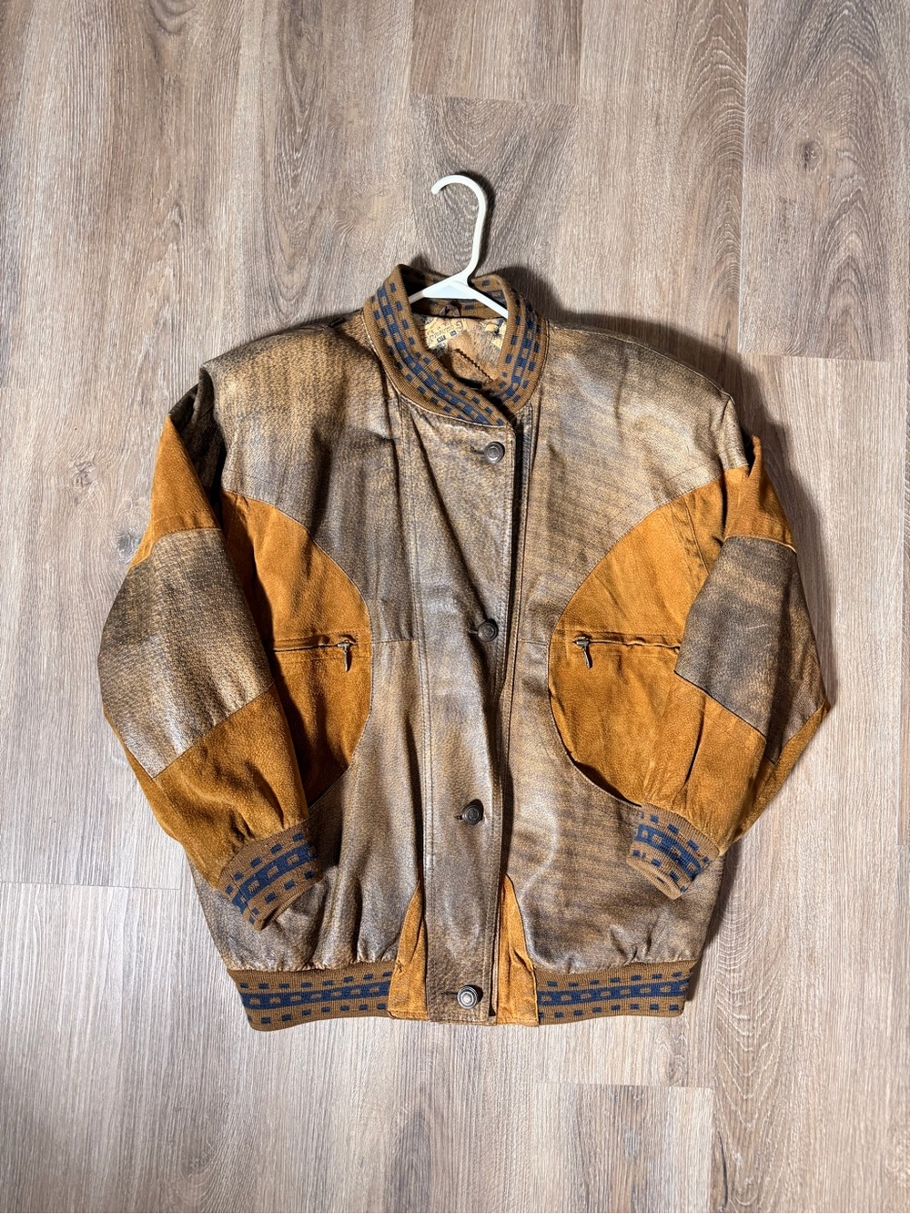 Vintage Two-Tone Brown & Tan Leather Jacket